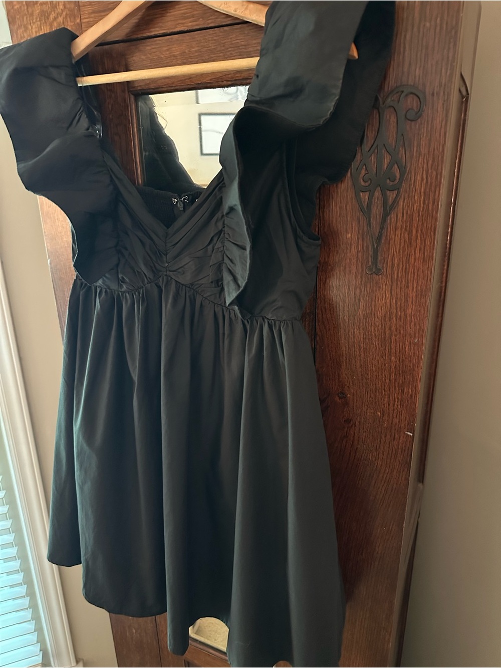 EUC Entro Black Statement Sleeves A-Line Mini Knock Out Dress Size M Pockets - Picture 5 of 12